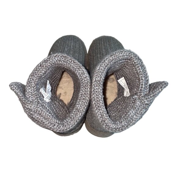 Ugg Youth Kids Girl Grey Wool Convertible Winter Boots Sz 1 - Picture 8 of 10